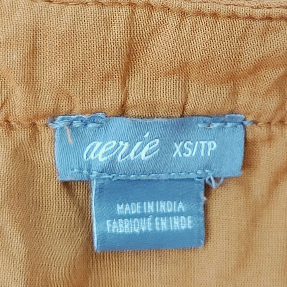 Aerie XS Rust Terracotta 100% Cotton Gauze Midi Dress Lined Adjustable Straps - Picture 3 of 6